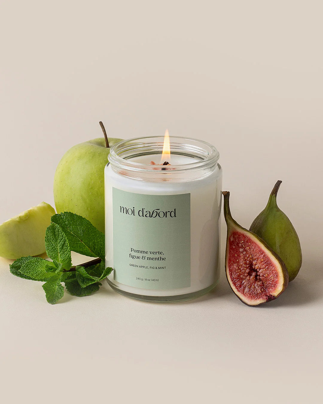 Bougie de soja - Pomme verte, figue & menthe