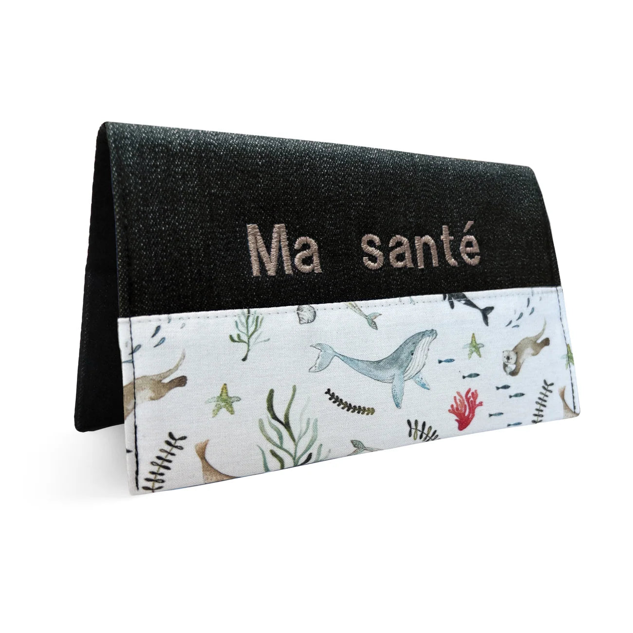 Protège-carnet de santé Océan personnalisable