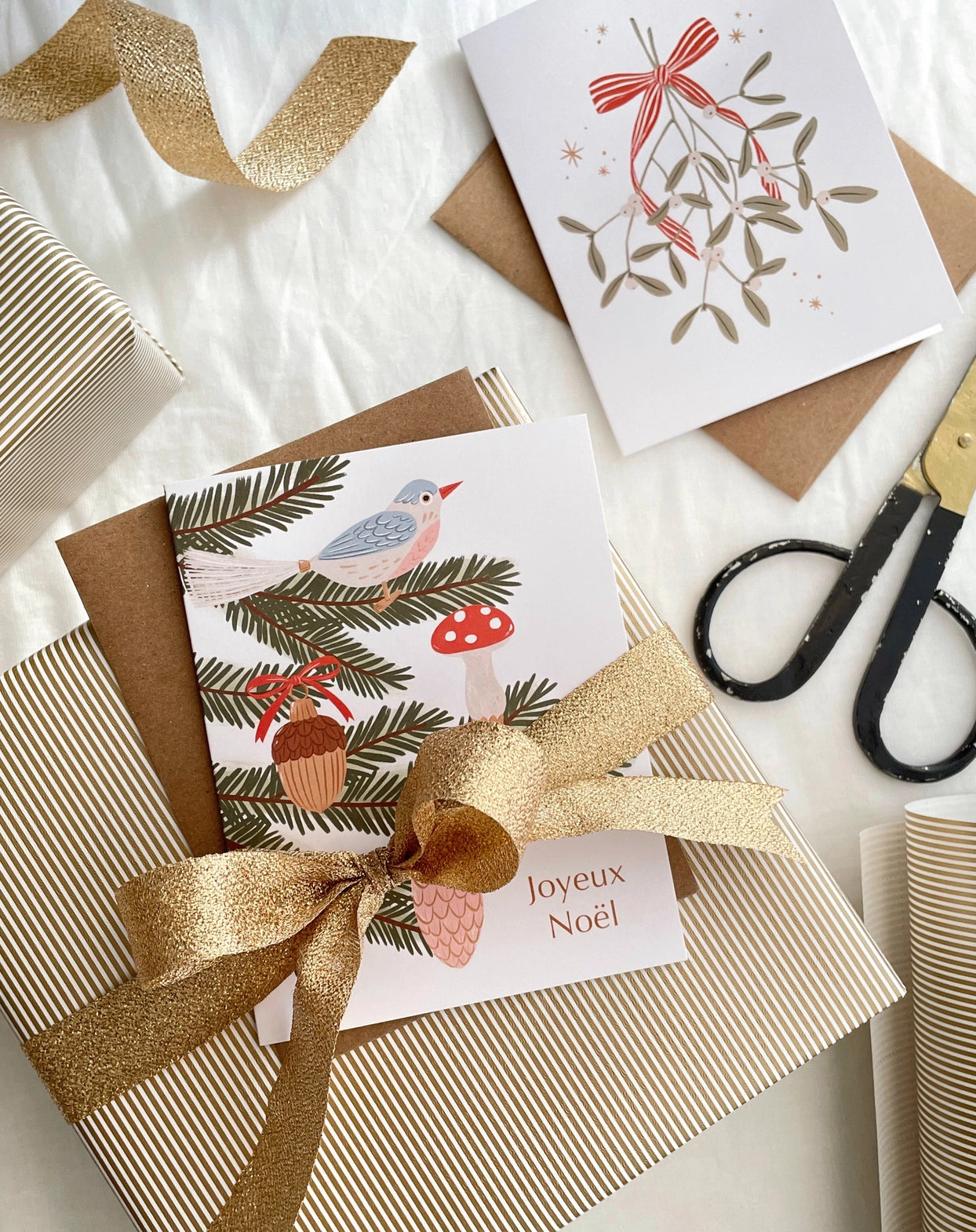 Carte de voeux - Ornements "Joyeux Noël"