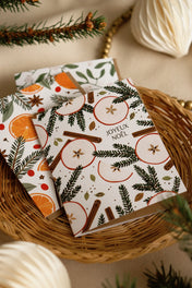 Carte de voeux - Pommes et cannelle "Joyeux Noël"