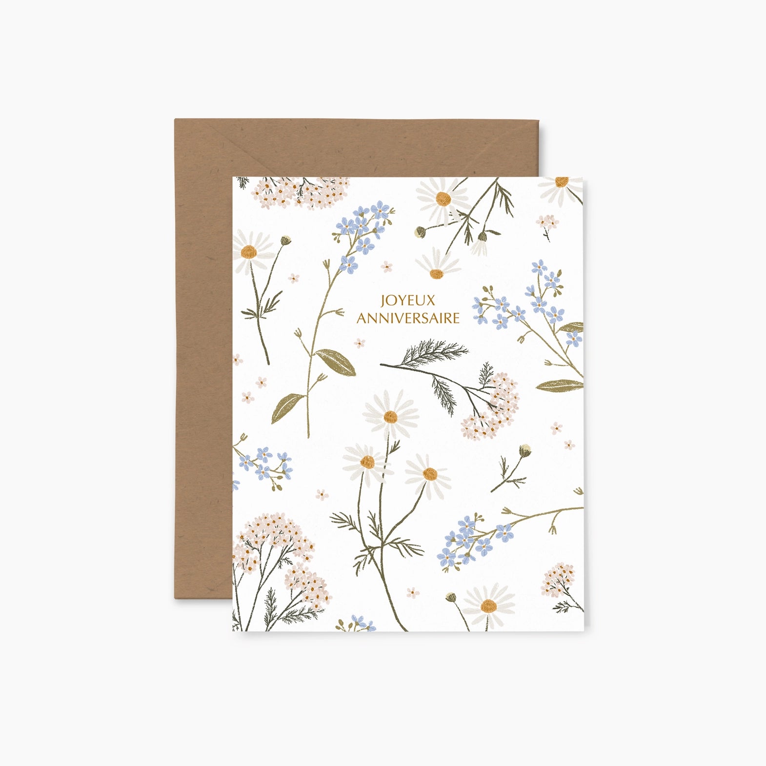 Carte de voeux - Petites fleurs "Joyeux anniversaire"
