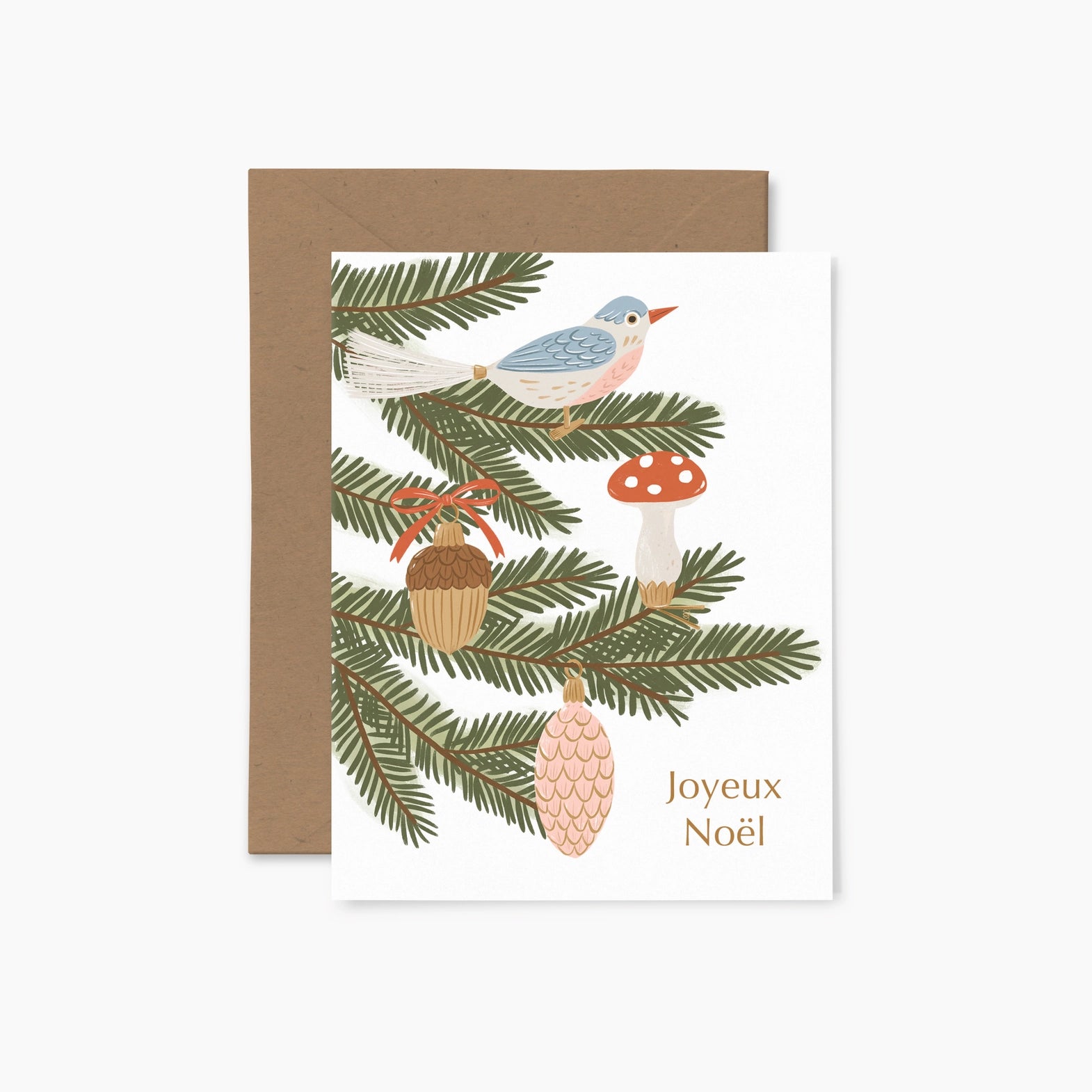 Carte de voeux - Ornements "Joyeux Noël"