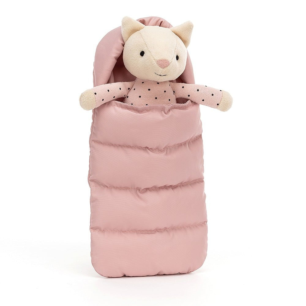 Peluche - Chat dans son sleeping bag