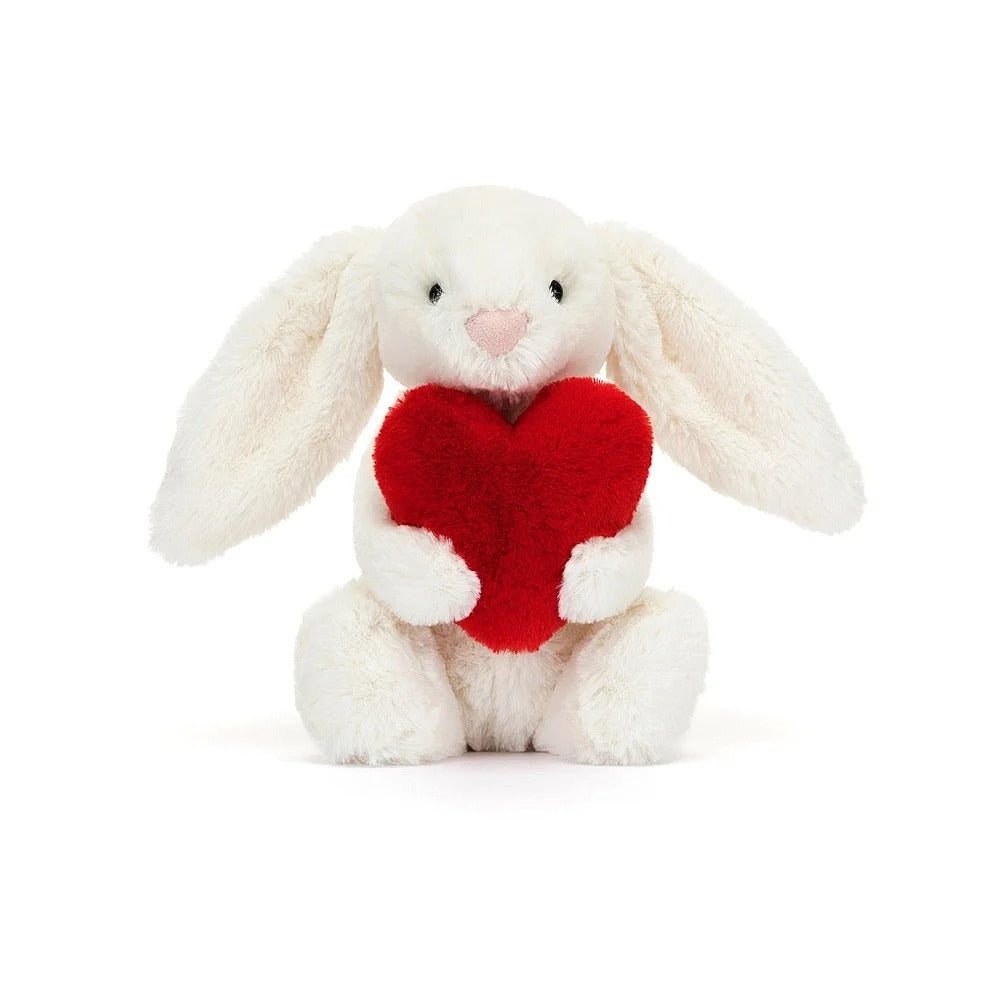 Peluche - Lapin blanc avec petit coeur rouge