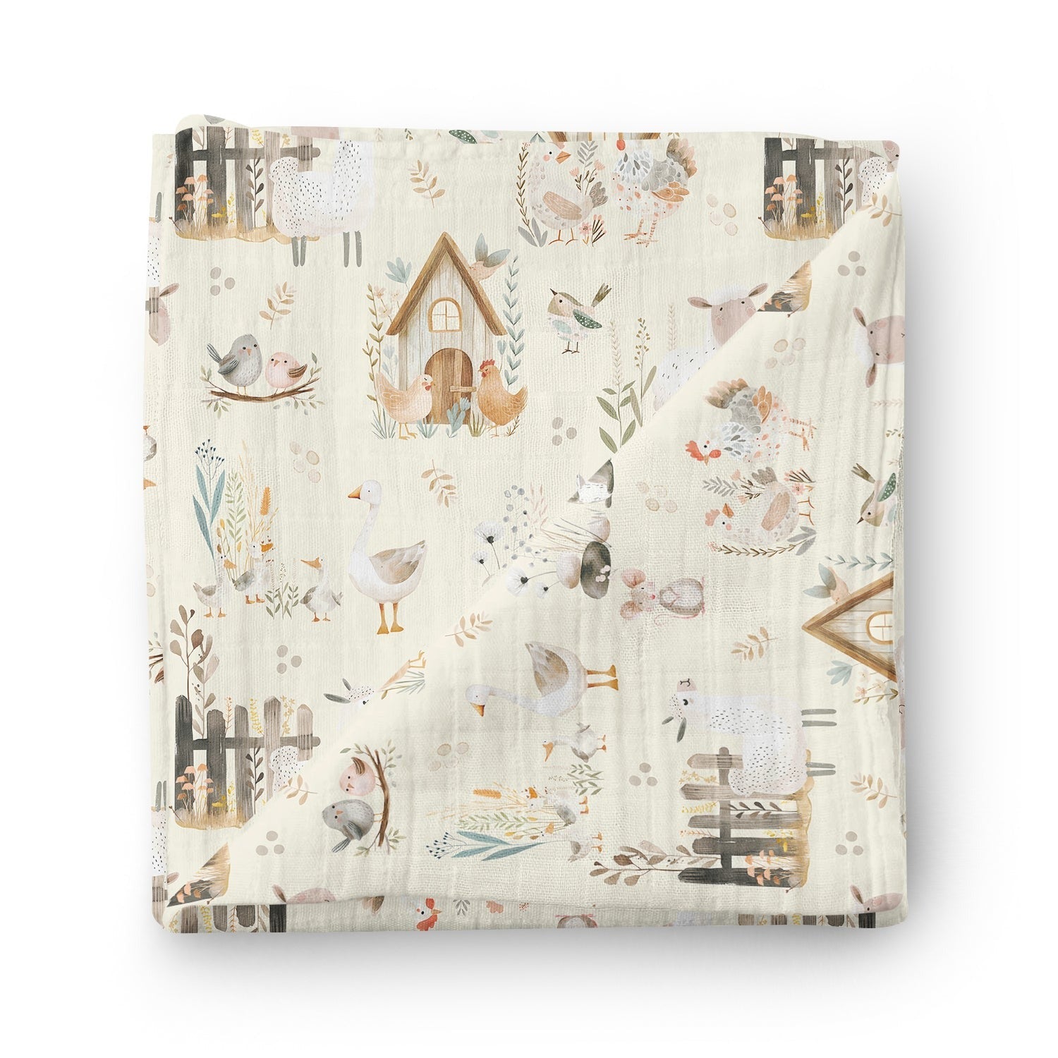 Couverture mousseline de bambou - Ferme rustique
