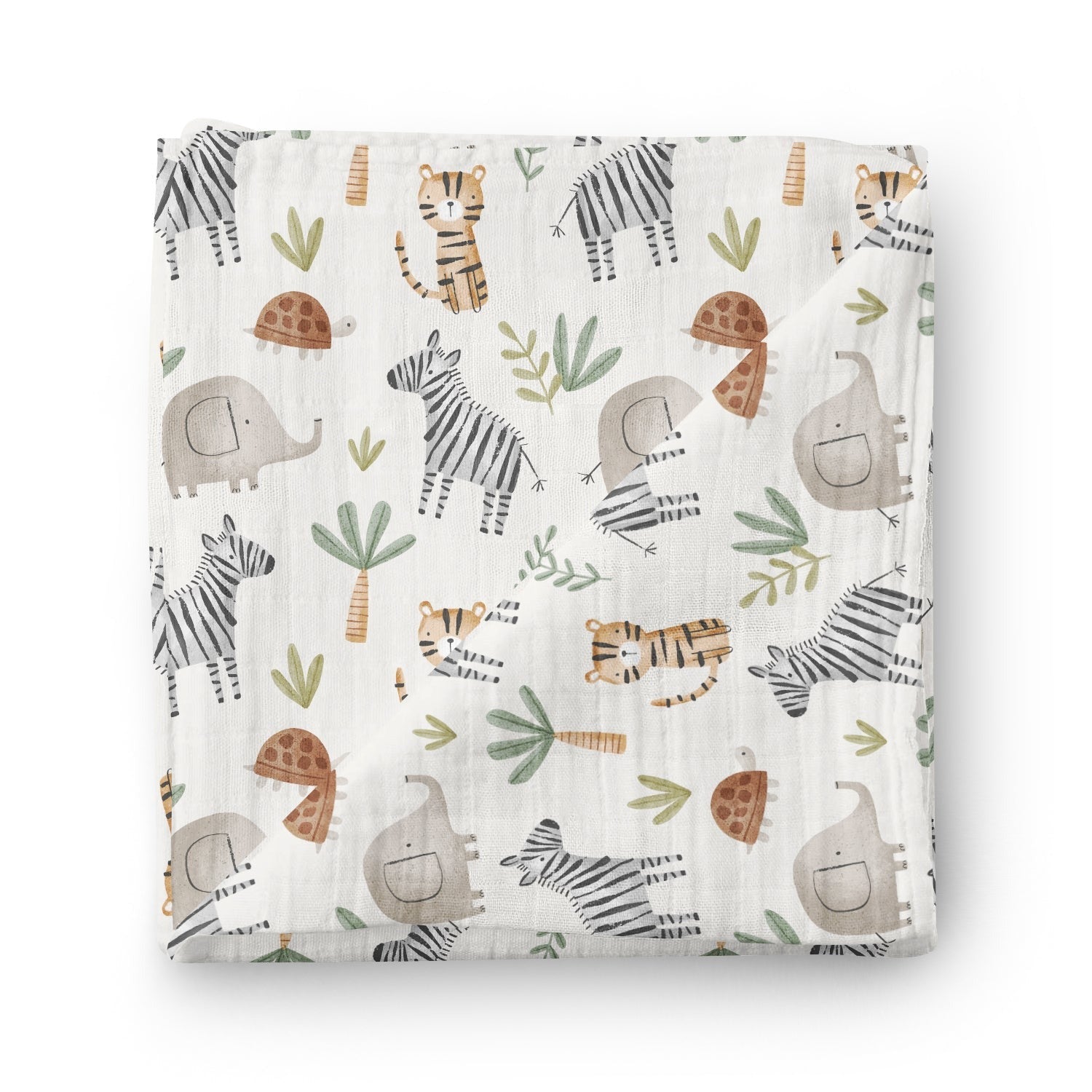Couverture mousseline de bambou - Balade dans la jungle