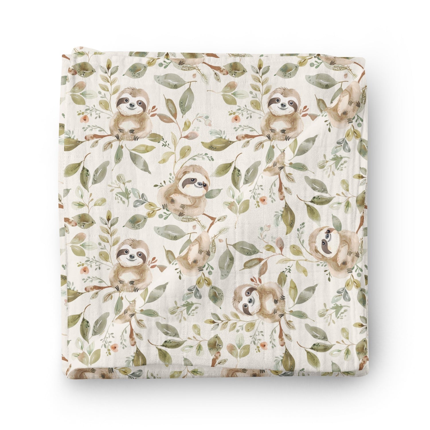 Couverture mousseline de bambou - Petits paresseux