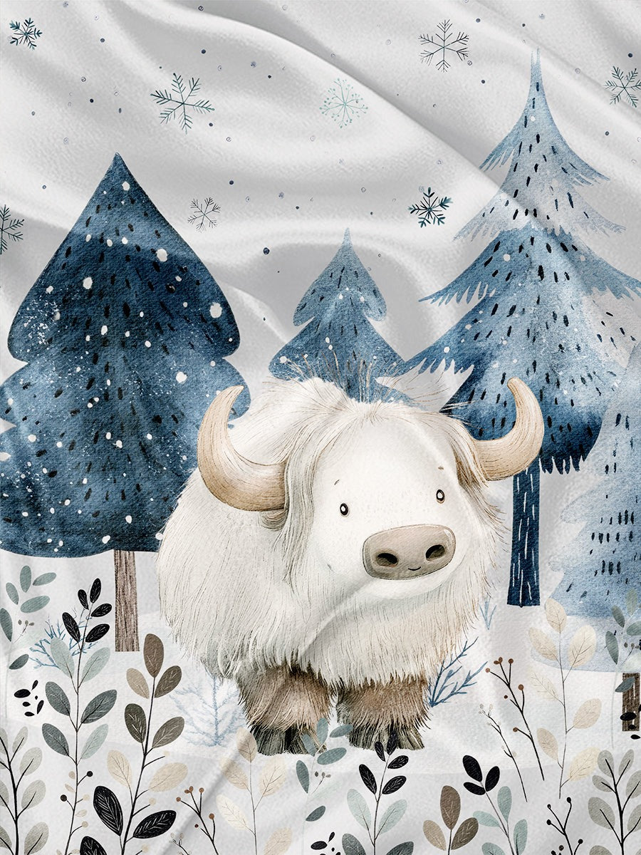 Couverture en minky - Amis des glaces Highland polaire