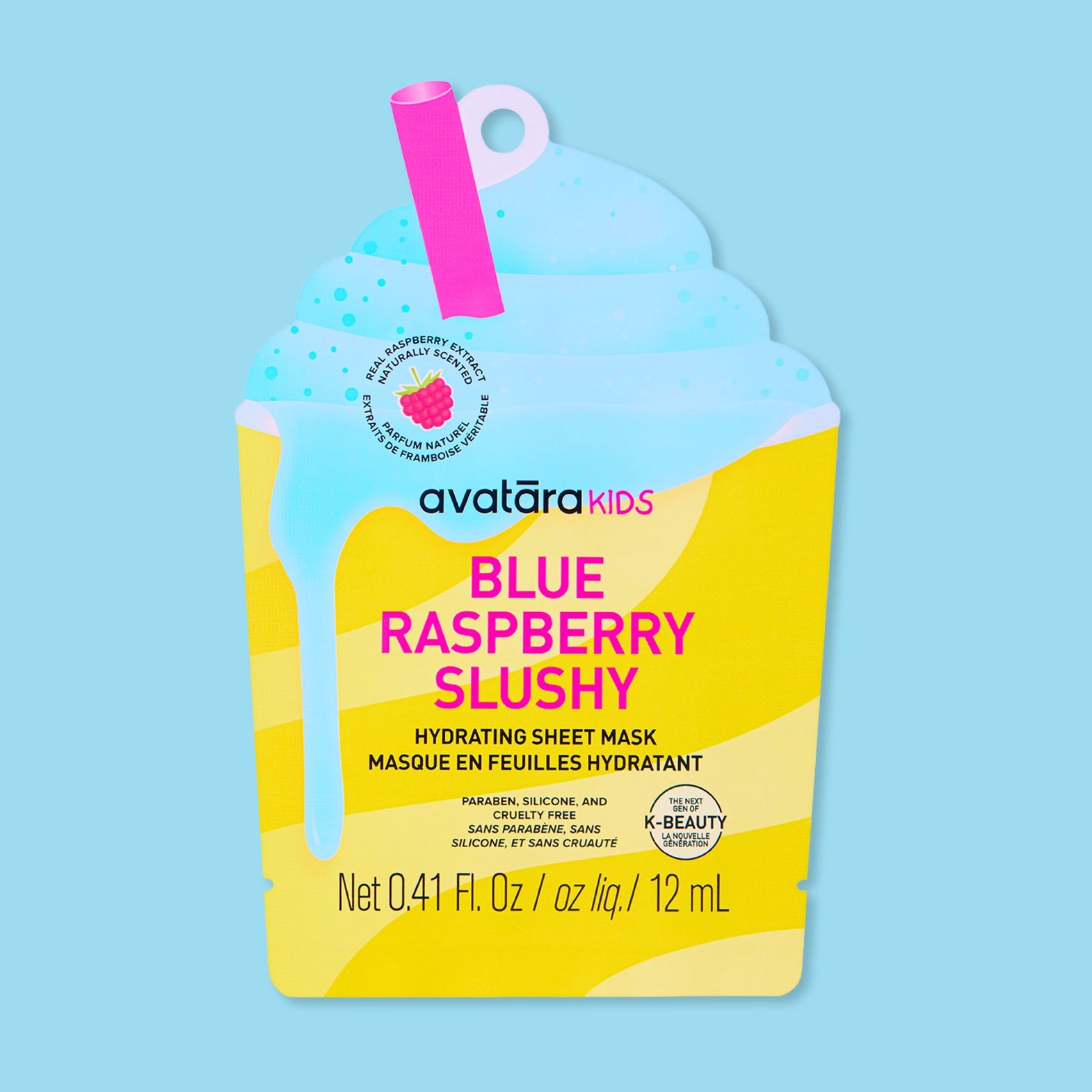 Masque pour enfant à la framboise bleue