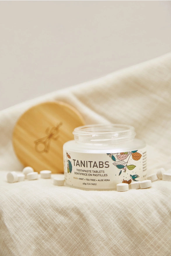 Dentifrice en pastilles. pot en verre réutlisable - Menthe fraîche 124 pastilles