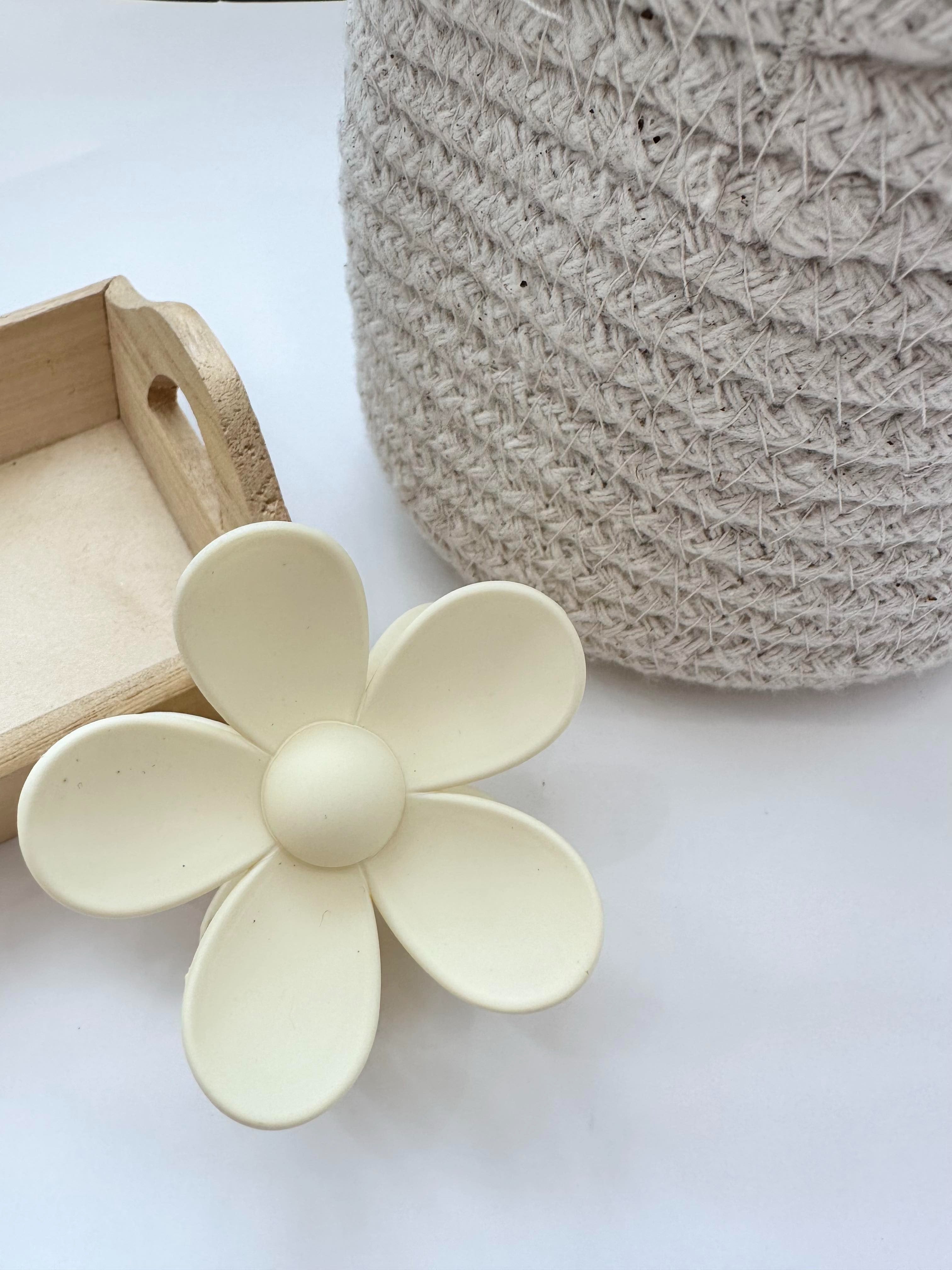 Pince à cheveux - Fleur Crème