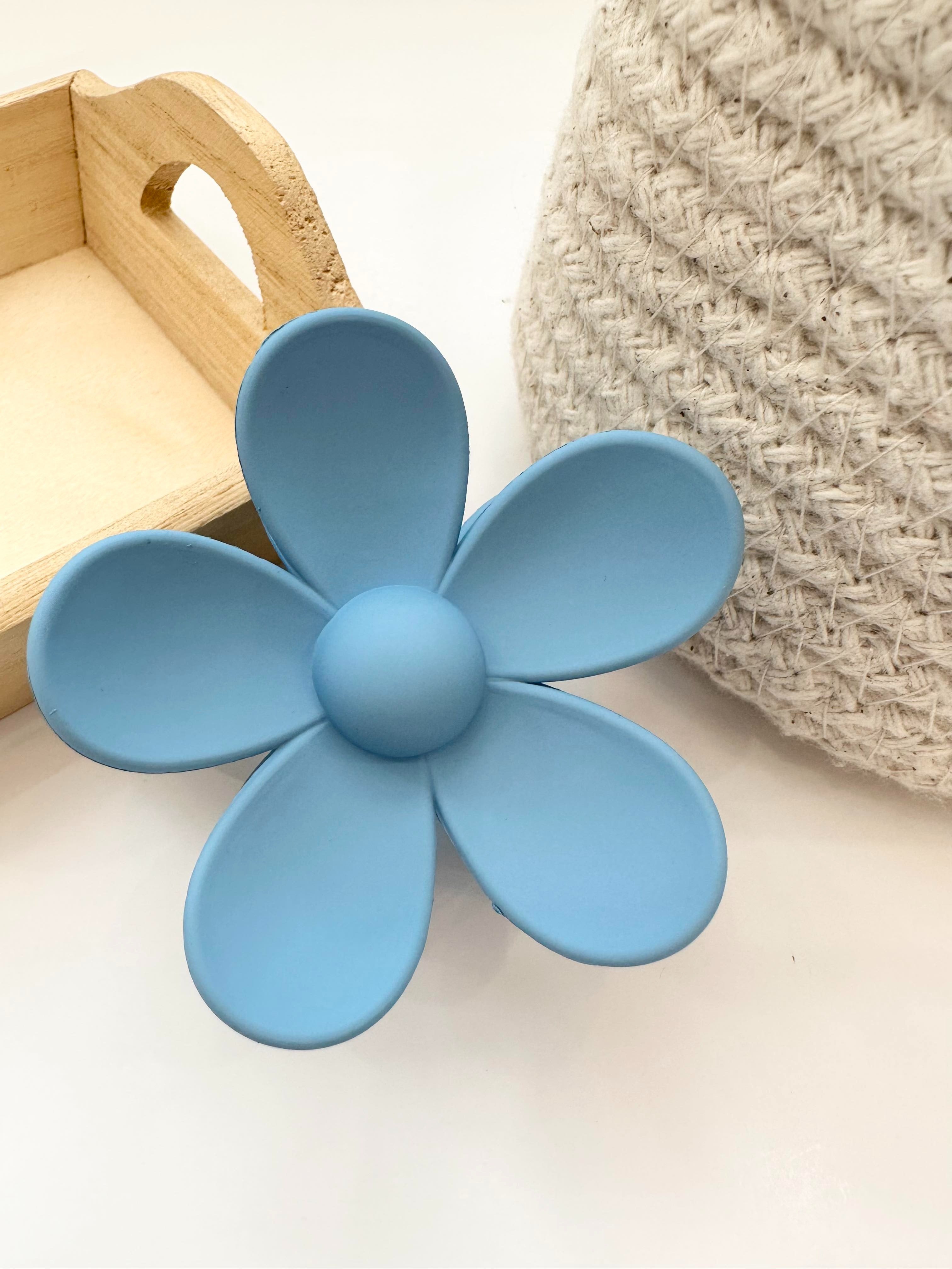Pince à cheveux - Fleur bleue