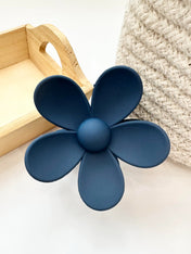 Pince à cheveux - Fleur bleu foncé