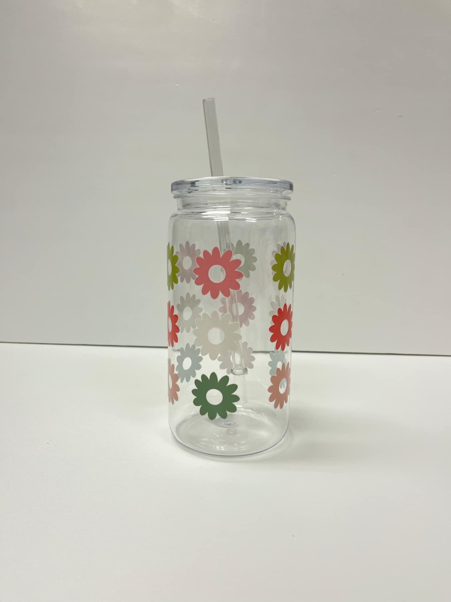 Verre en plastique - Fleur multi