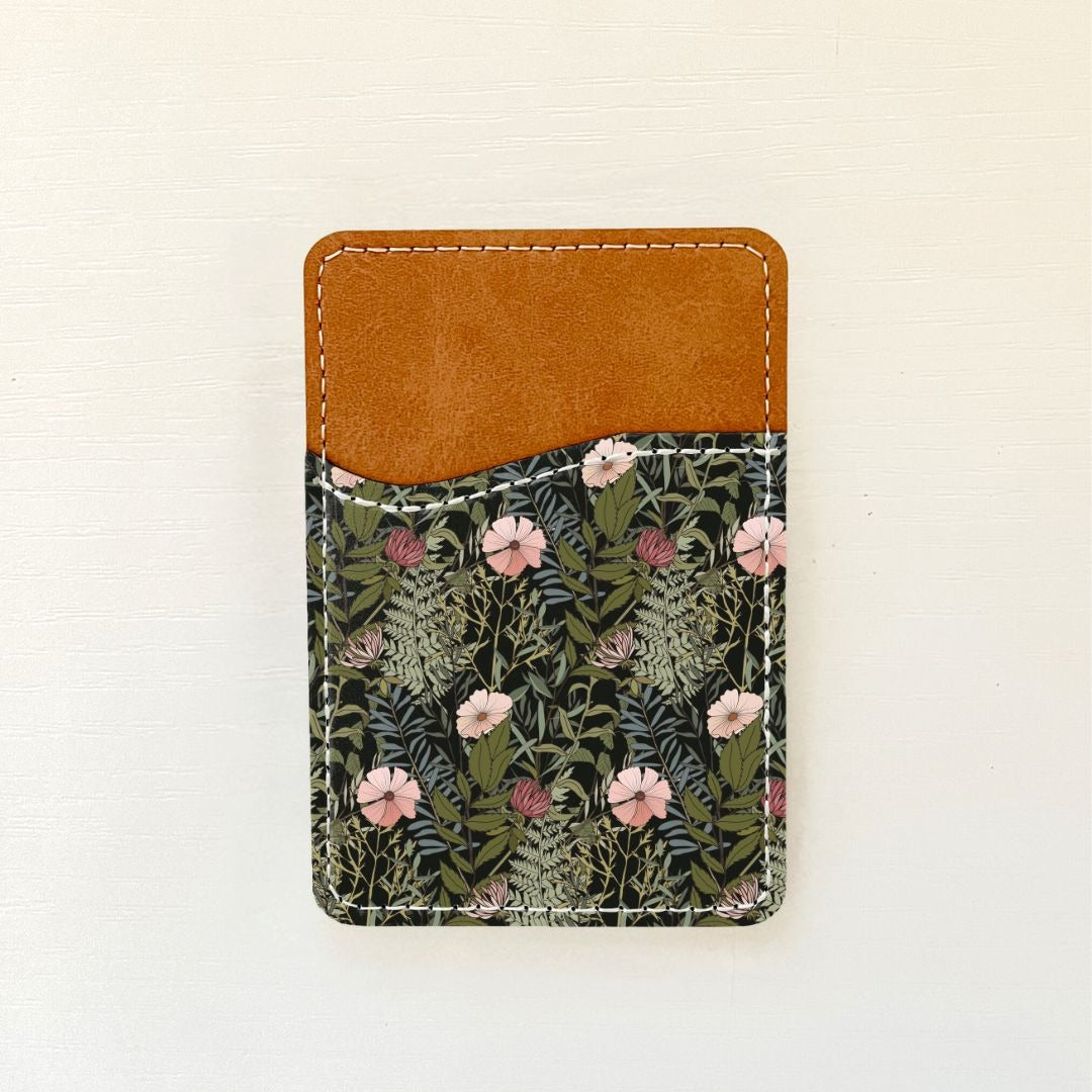 Porte-cartes en cuir à motif