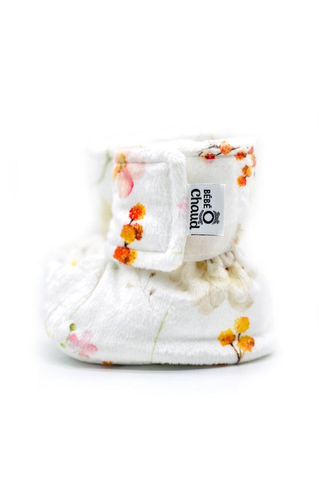 Pantoufles à velcro - Fleur sauvage orange
