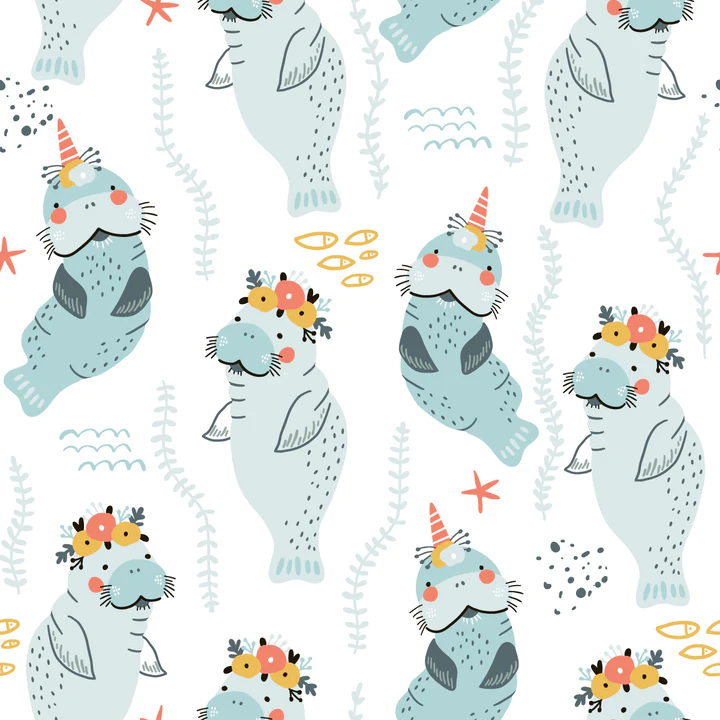 Couverture en minky -  Fond marin 11
