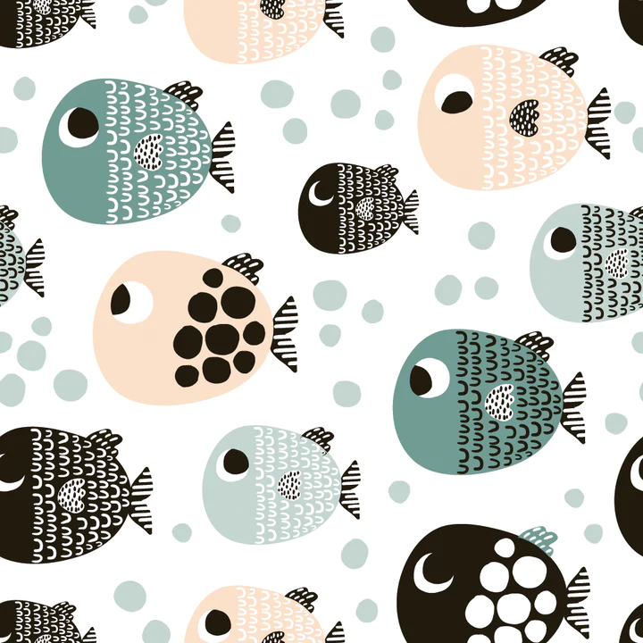 Couverture en minky -  Fond marin 1