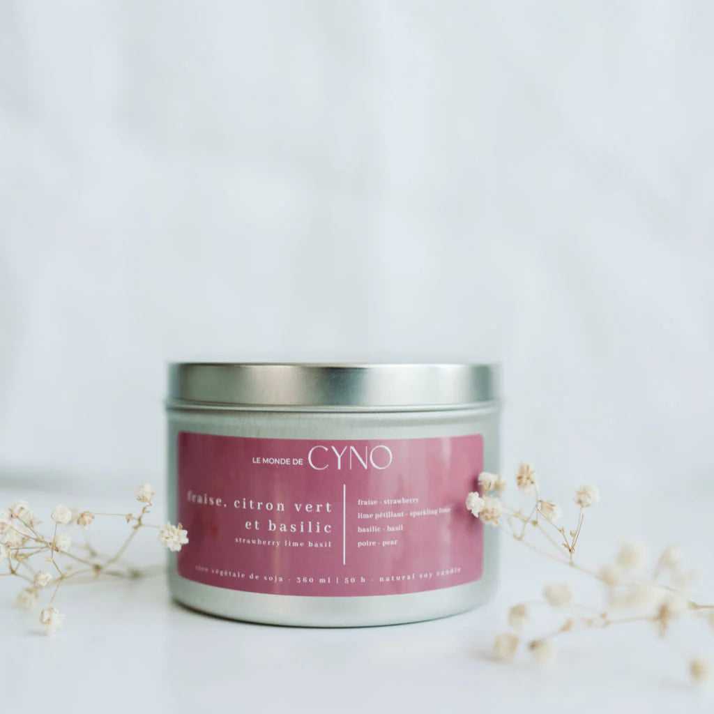 Bougie parfumée – Fraise, citron vert basilic