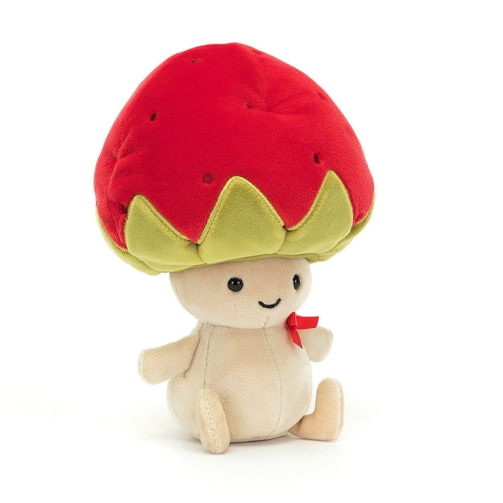 Peluche  - Champignon Sallie avec béret de fraise