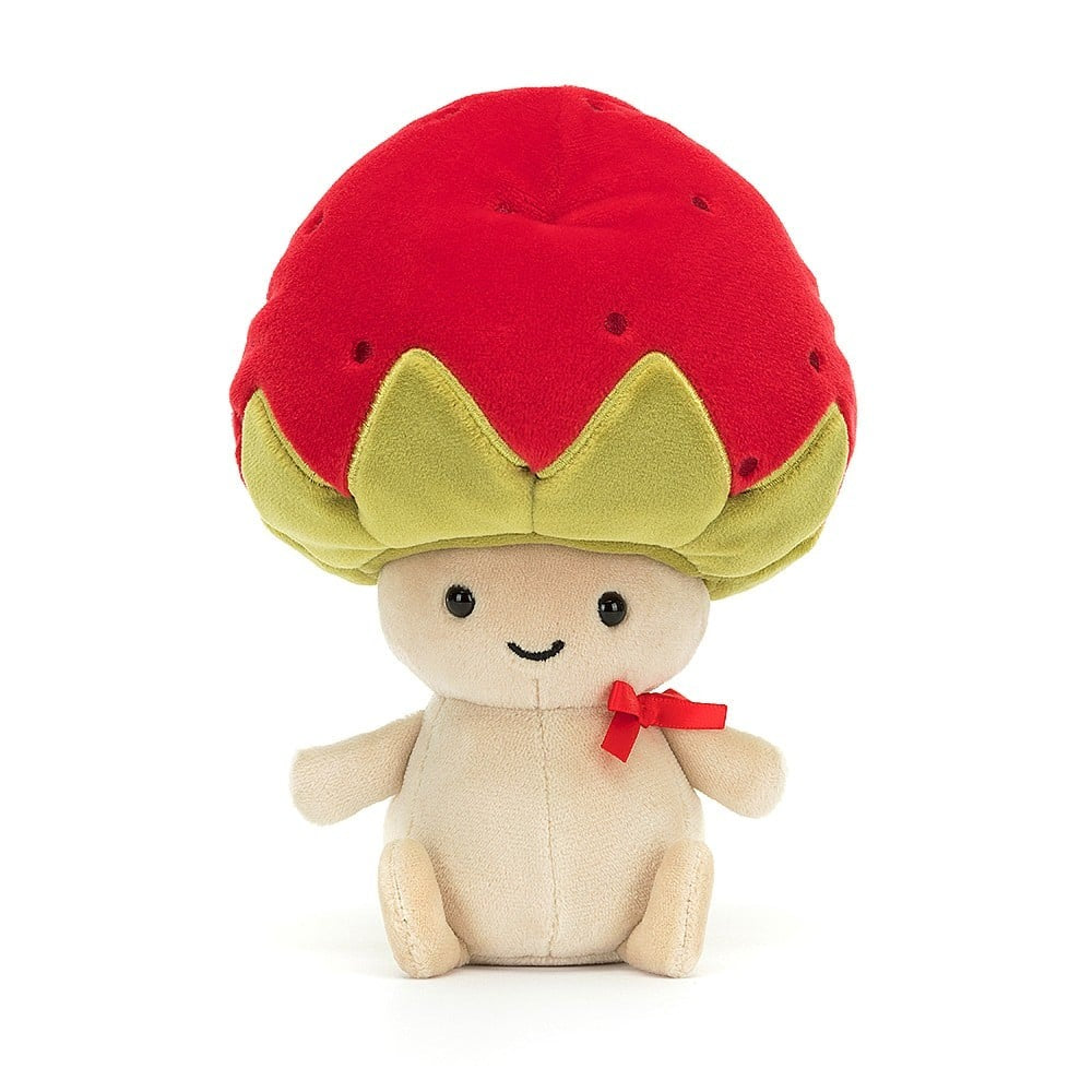 Peluche  - Champignon Sallie avec béret de fraise