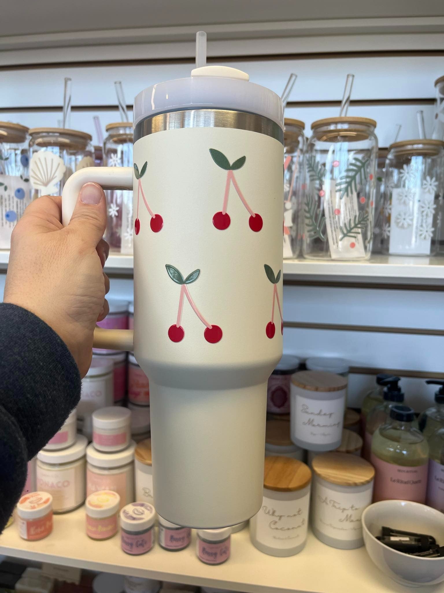 Gobelet thermos 40oz - Crème cerise