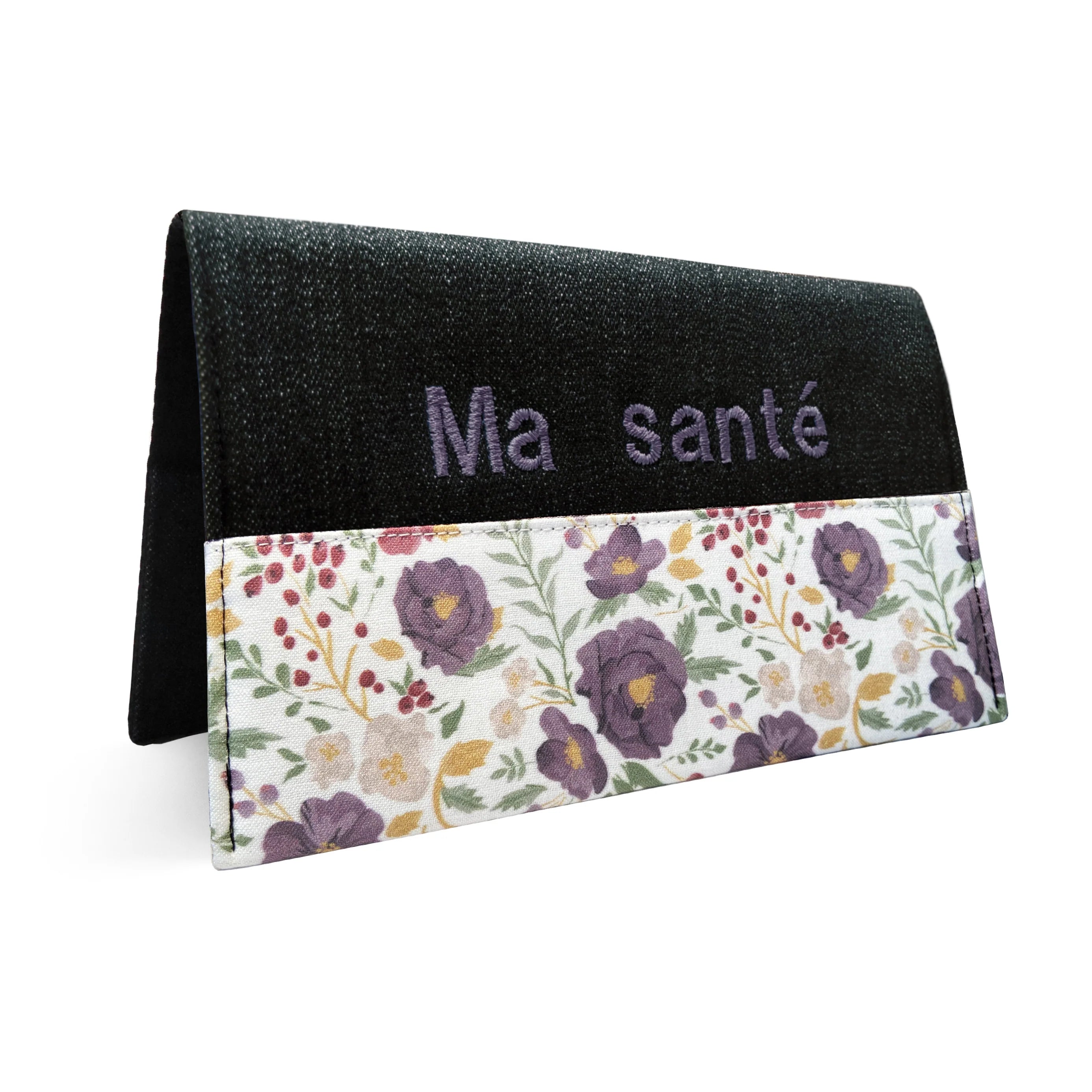 Protège carnet de santé personnalisable -Fleur lilas