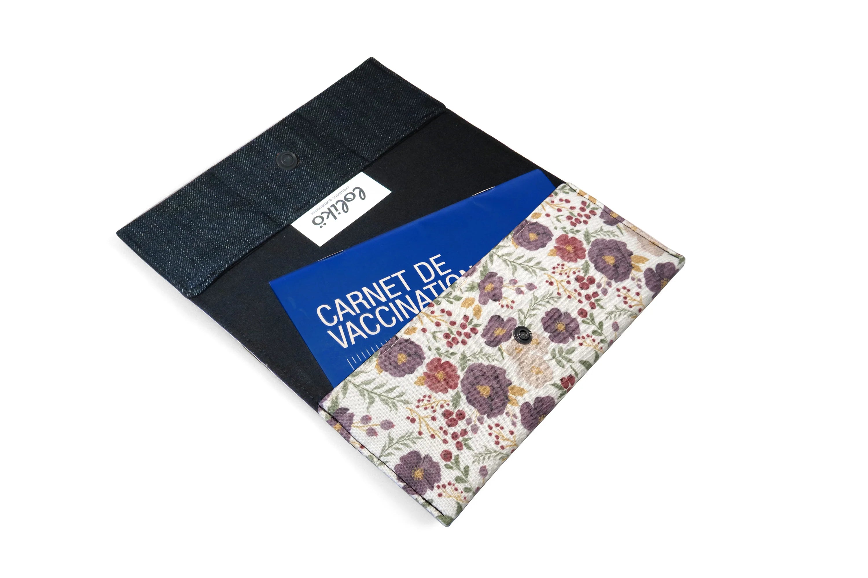 Protège carnet de santé personnalisable -Fleur lilas