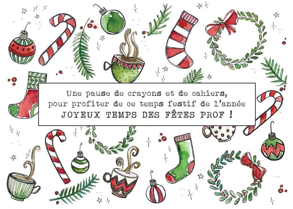 Carte de souhaits  -  Joyeux Noël prof