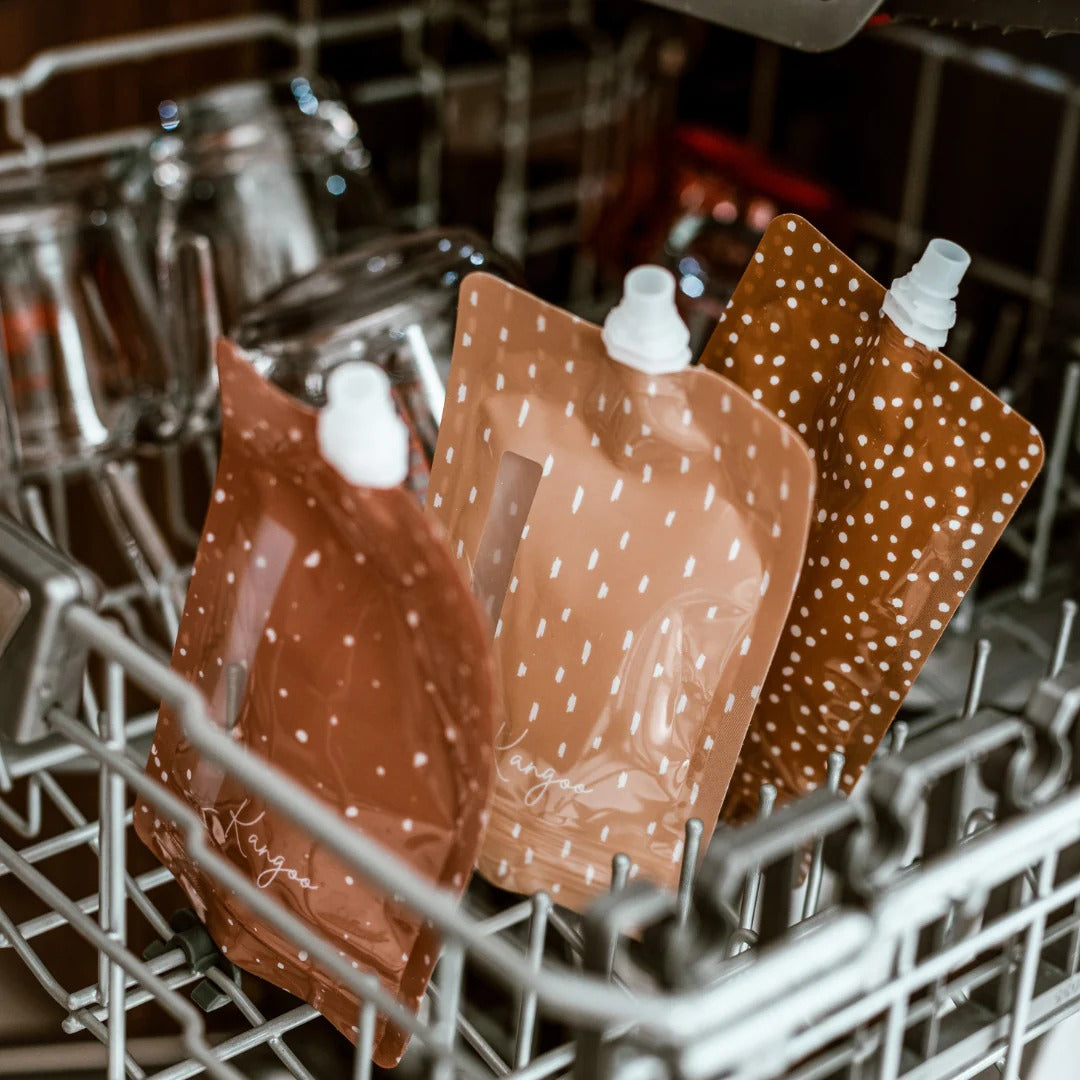 Pochettes alimentaires réutilisables avec bouchons