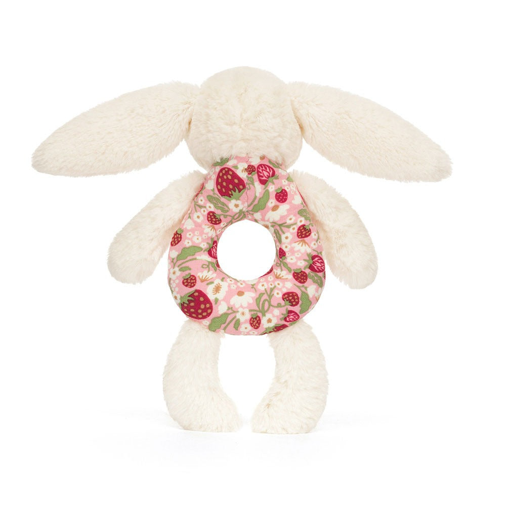 Peluche - Hochet anneau Lapin crème berry