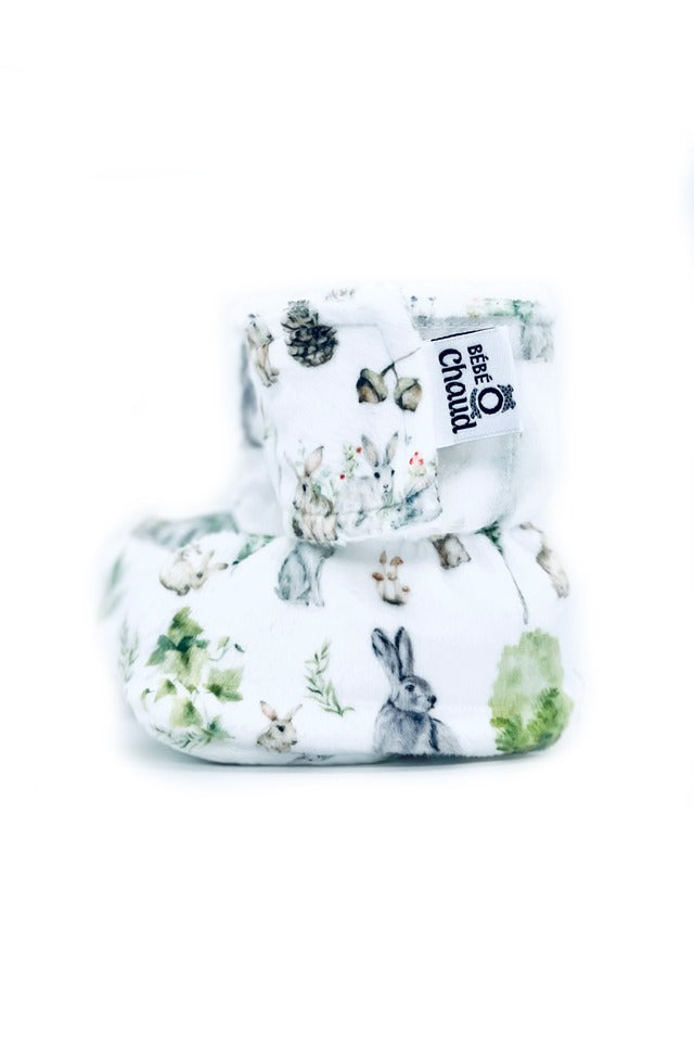 Pantoufles à velcro - Lièvre en forêt