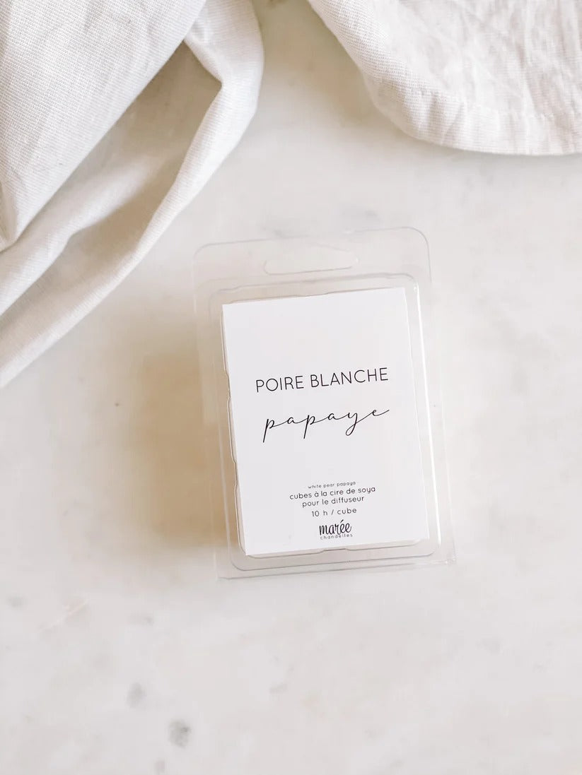 Pastilles de cire de soya pour diffuseur - Poire blanche et papaye