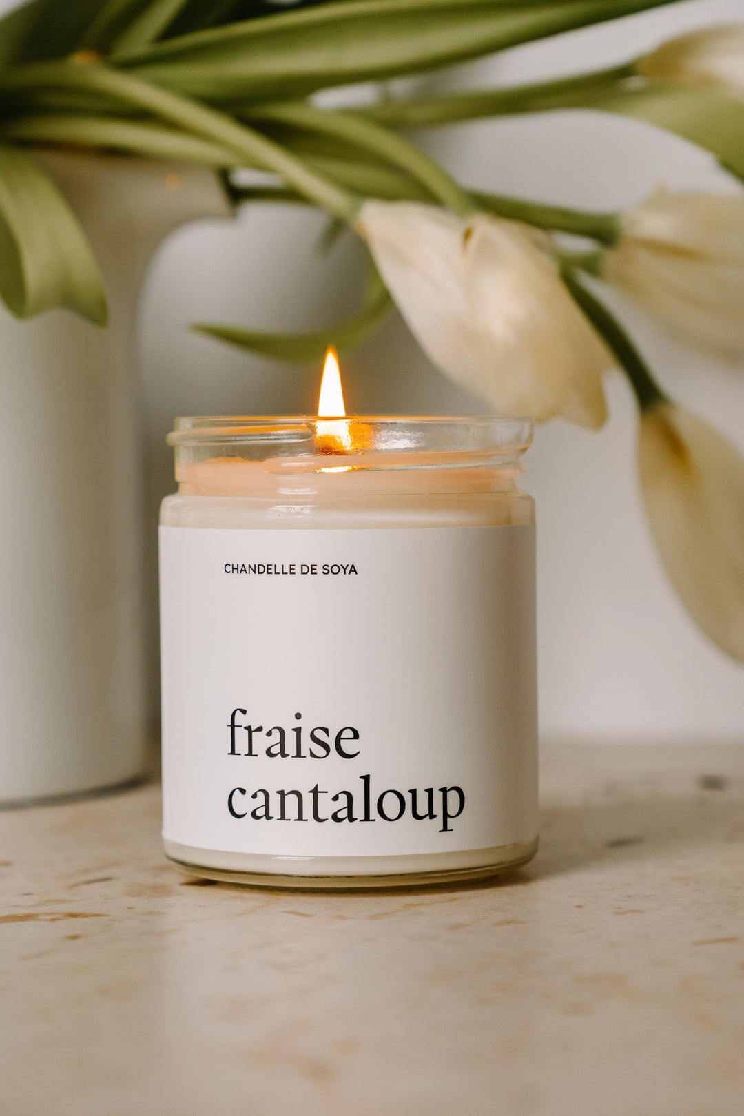 Chandelle de soya - Fraise cantaloup