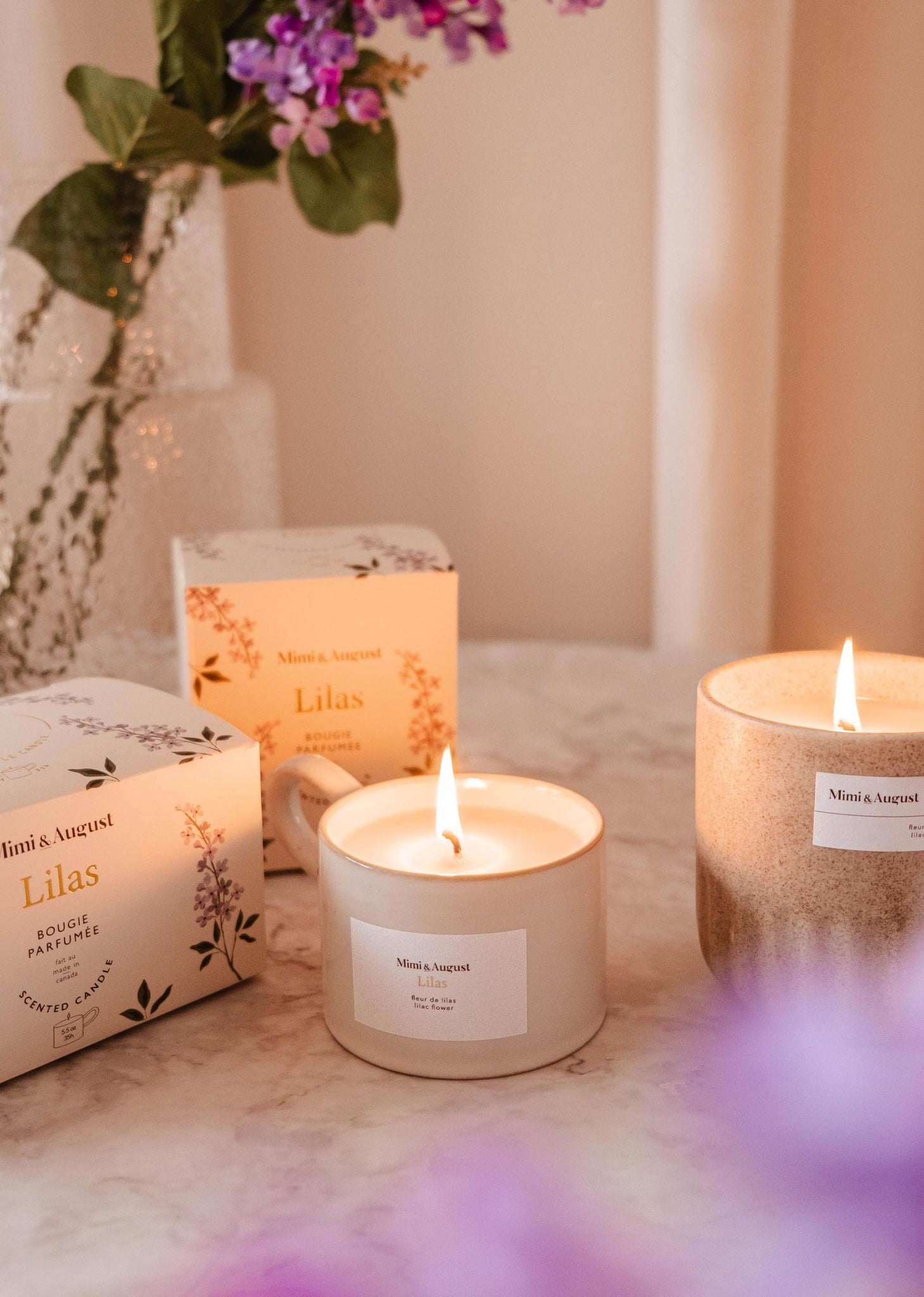 Bougie réutilisable - Lilas