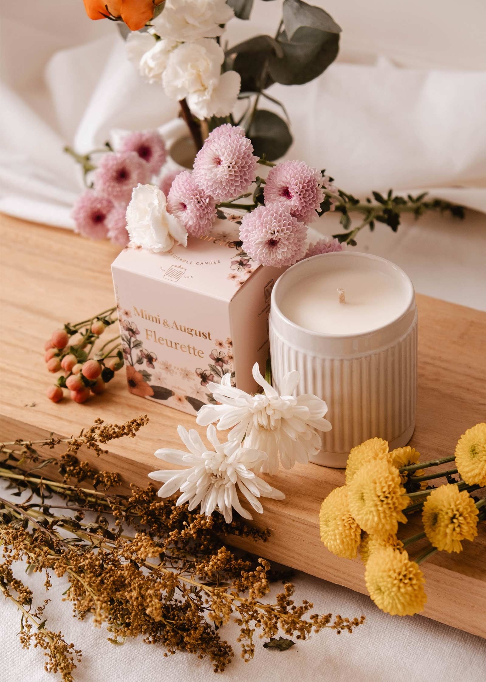 Bougie réutilisable - Fleurette