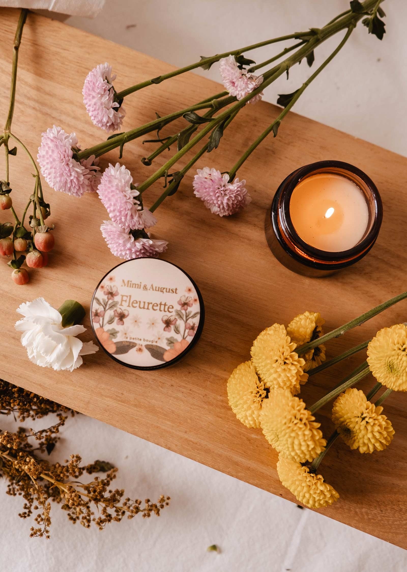 Bougie réutilisable - Fleurette