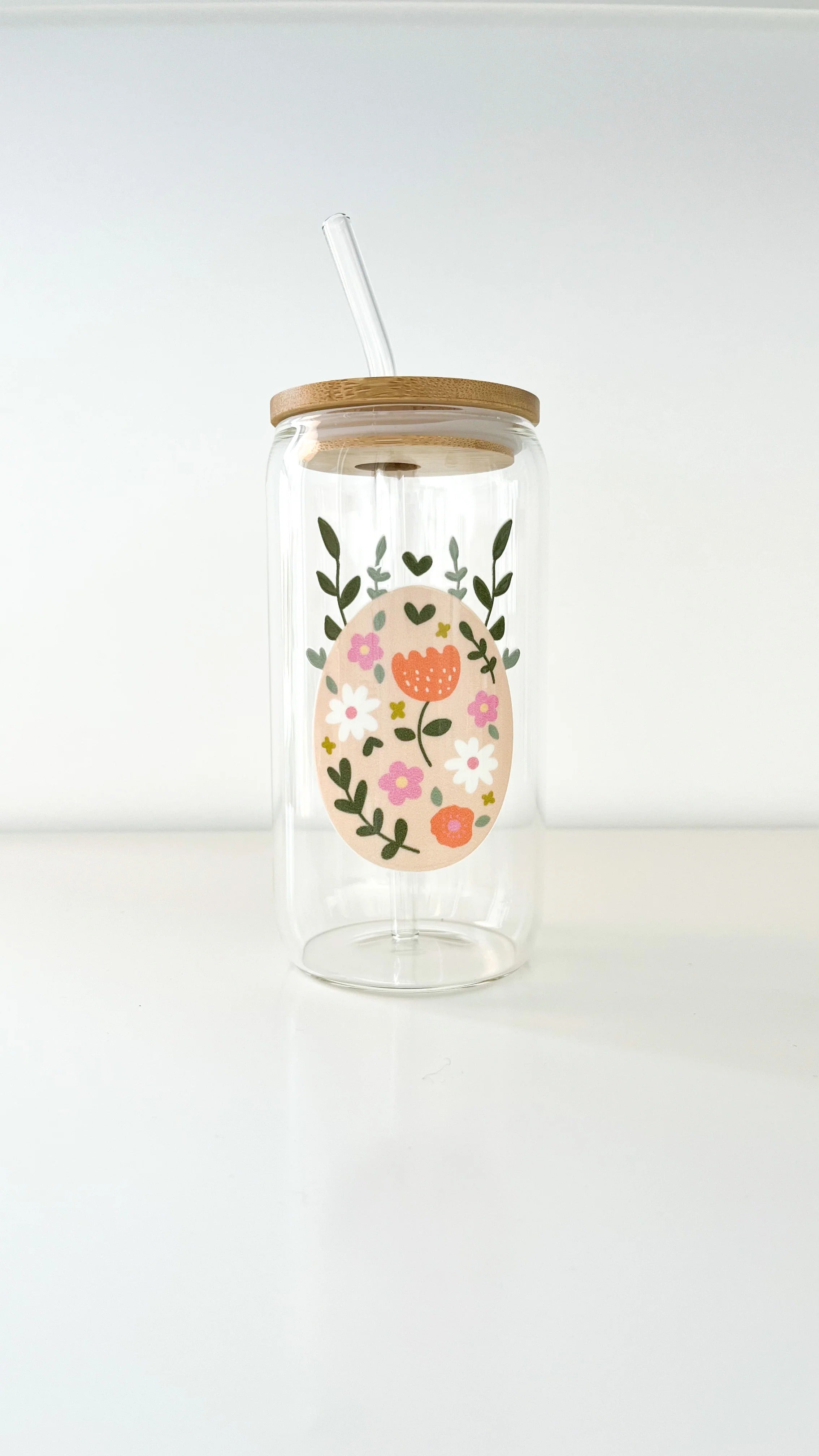 Verre Boho - Oeuf et fleurs