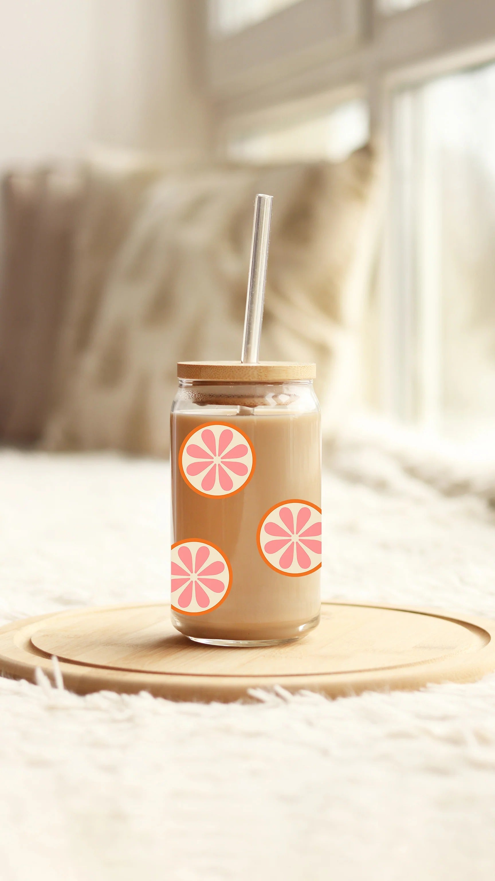 Verre Boho -Tranches d'agrumes
