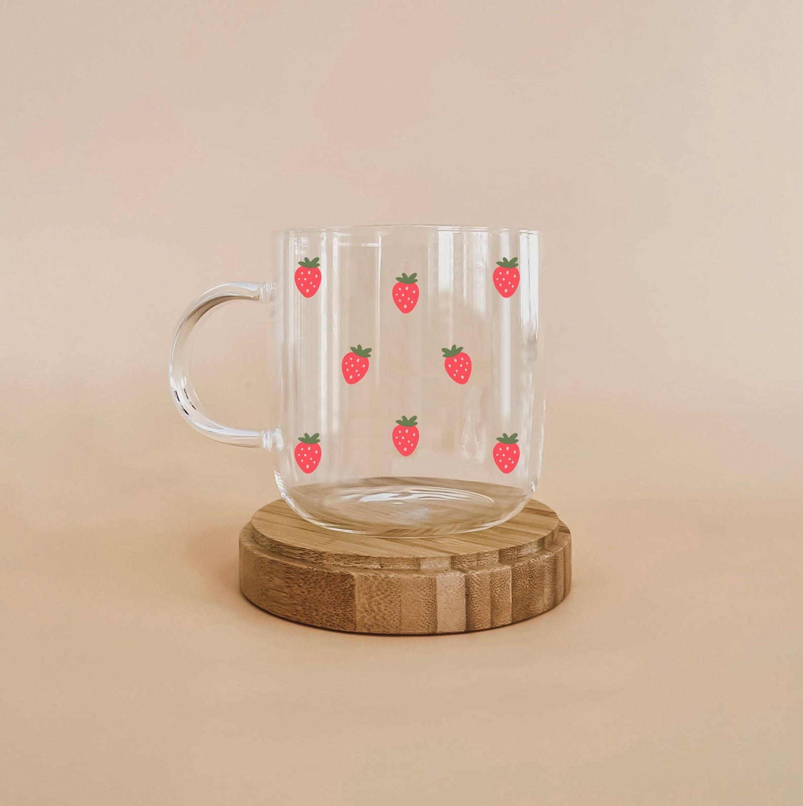 Tasse en verre clair - Fraise