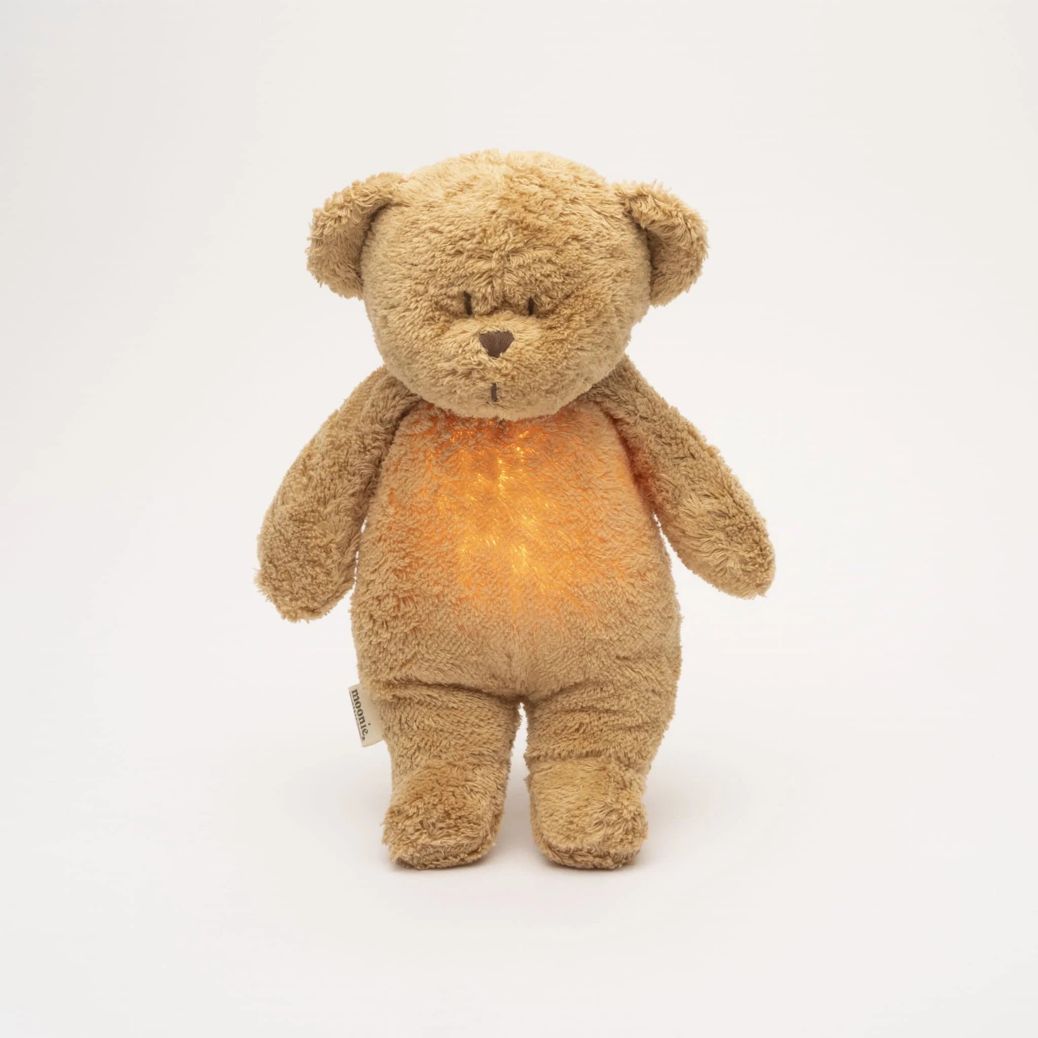 Ours bourdonnant bio Moonie avec lampe - Cappuccino