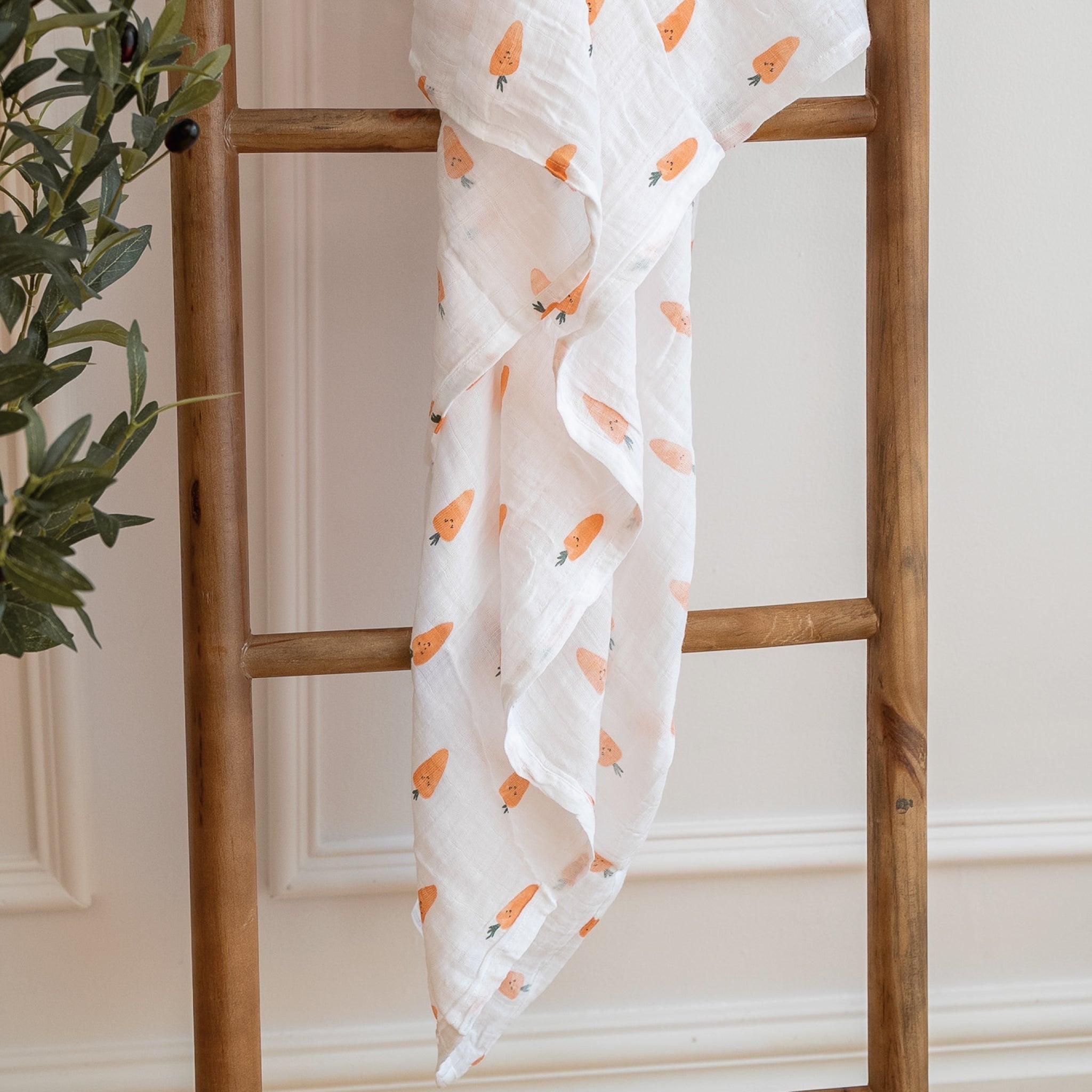 Couverture mousseline de coton - Carottes