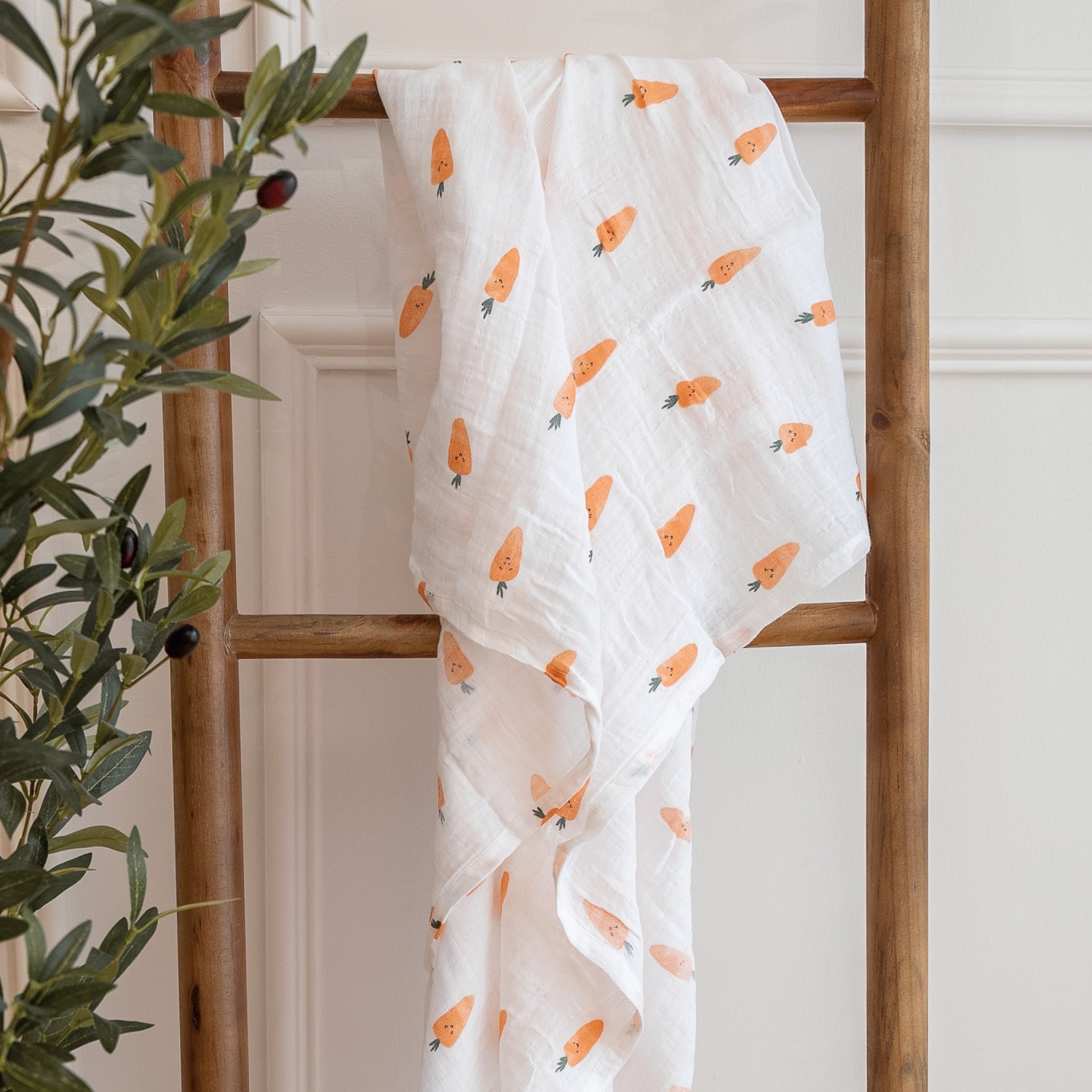 Couverture mousseline de coton - Carottes