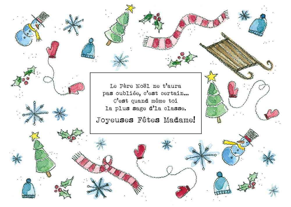 Carte de souhaits - Joyeuses fêtes prof