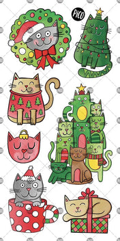 Tatouage - Le chatpin de Noël