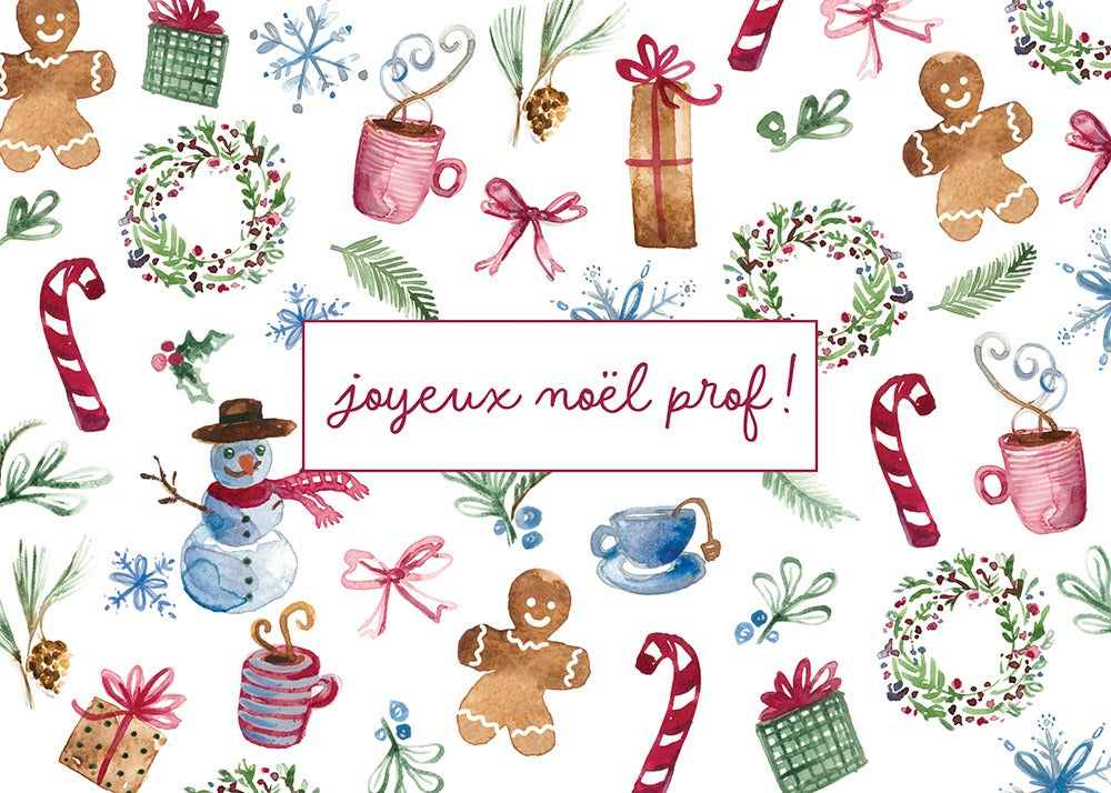 Carte de souhaits - Joyeuses fêtes prof