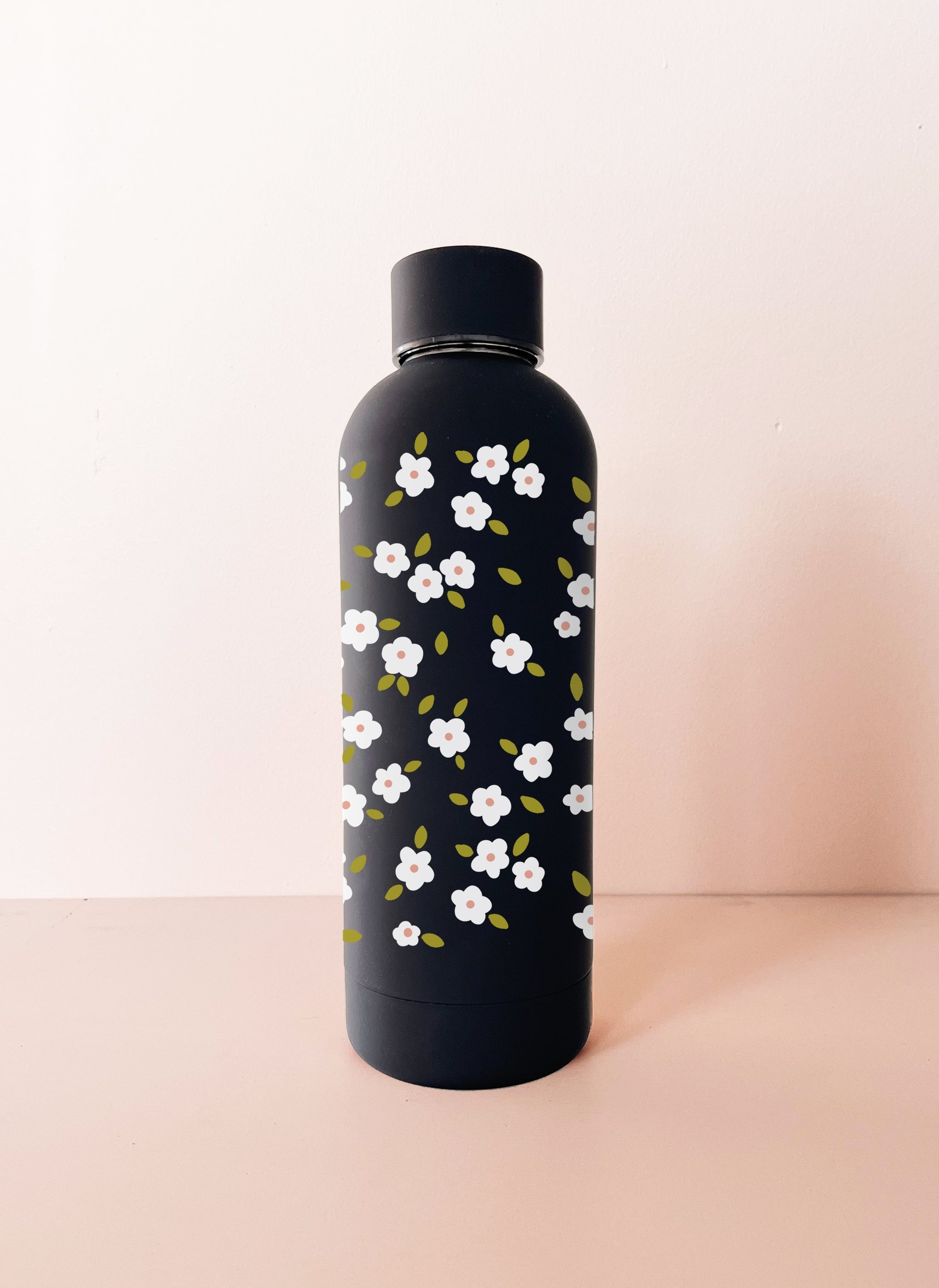 Bouteille en acier inox 17 oz - Noir Bloom blanc