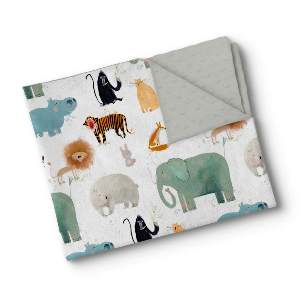 Couverture en minky - Animaux rigolos