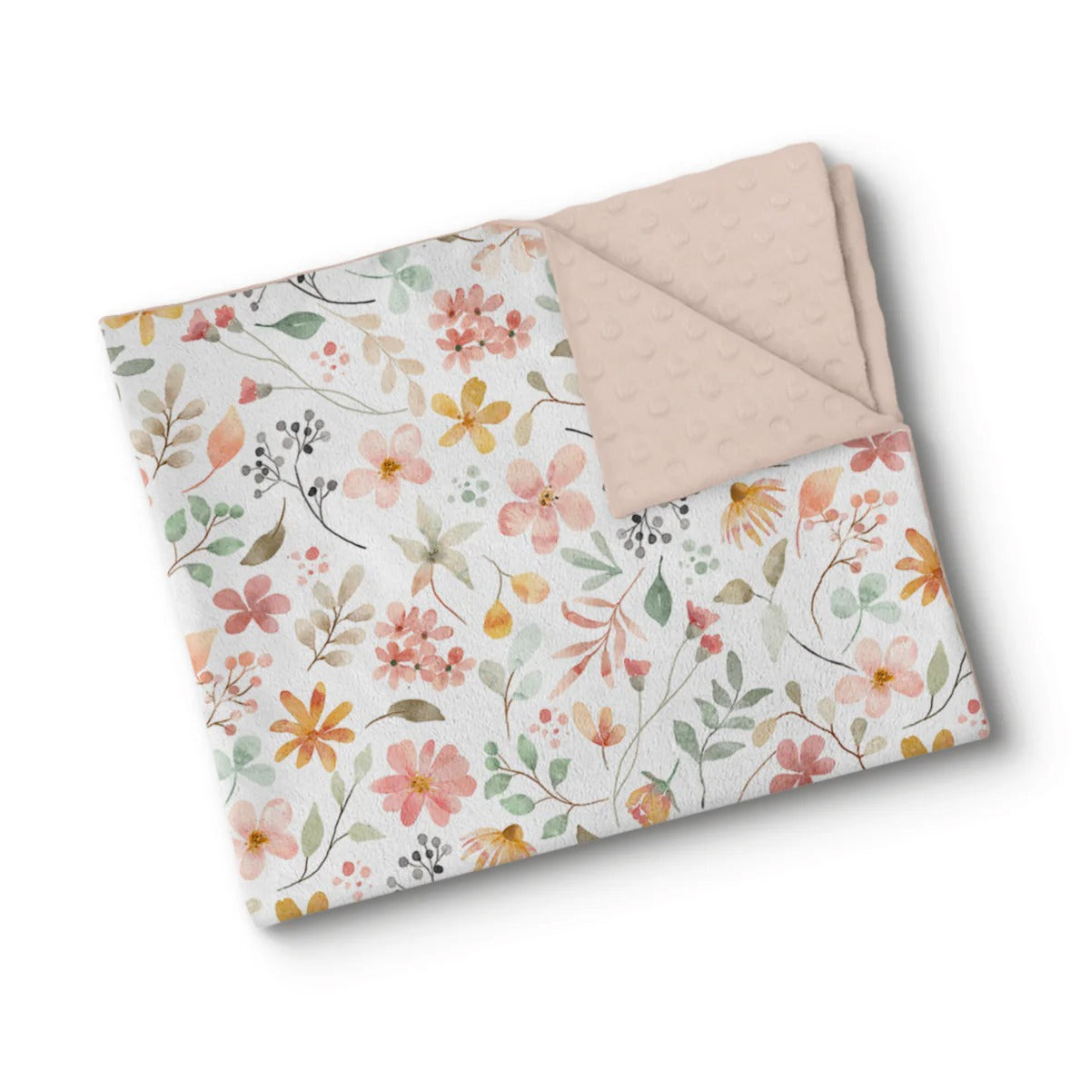 Couverture en minky - Fleurs de soie