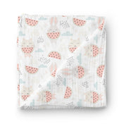 Couverture mousseline de bambou - Lapins melons